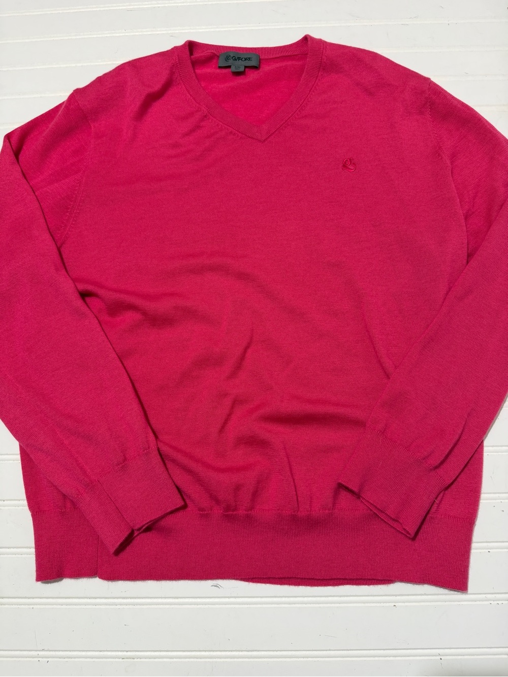 G/FORE Men's XXL Fuchsia Pink 100% Cashmere V-Neck G Scribe Sweater